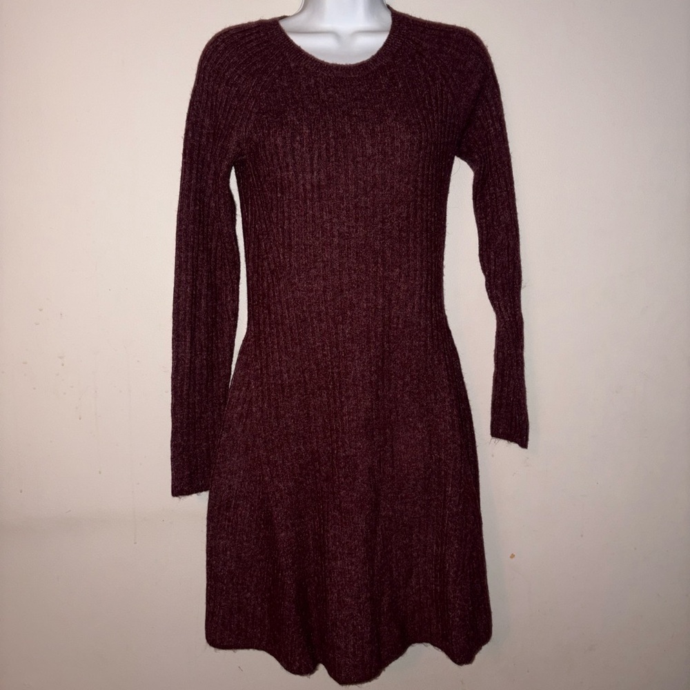 Abercrombie & Fitch Maroon Long Sleeve Dress